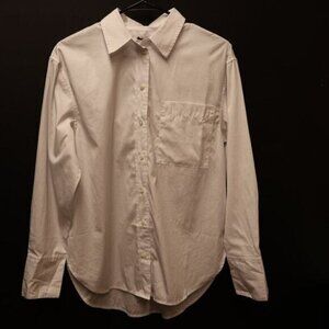 New Madewell Relaxed mid-weight Flat Button Front Long Sleeve Lrg Pocket Sze S